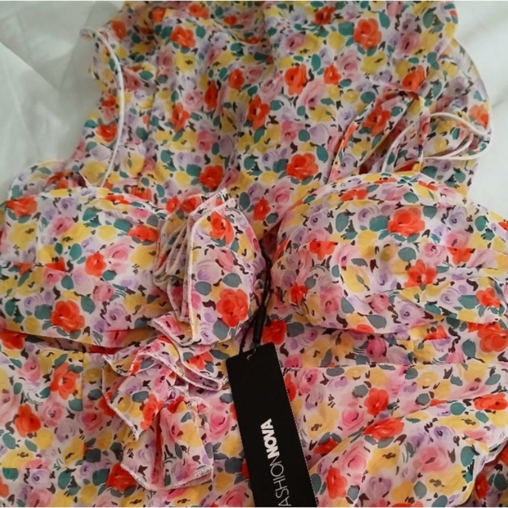 Floral Ruffle Hem Maxi Dress - Picture 3 of 4